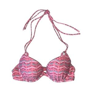 Aerie‎ Coral Pink Push-Up Underwire Bikini Top 34B “Brooke”